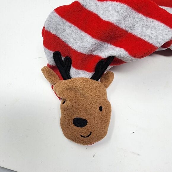 Carter's Just One You 6 Month Unisex Reindeer Striped Fleece Footed Pajama New - Picture 2 of 11